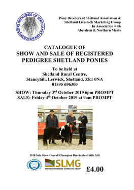 Show and Sale of Registered Pedigree Shetland Ponies