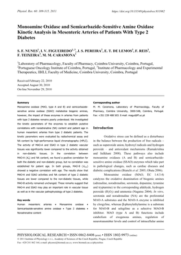 Monoamine Oxidase and Semicarbazide-Sensitive Amine Oxidase Kinetic Analysis in Mesenteric Arteries of Patients with Type 2 Diabetes