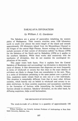 SAKALAVA DIVINATION by William J. G. Gardenier