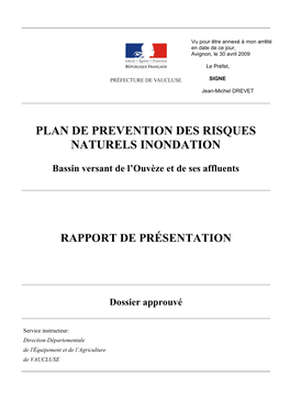 Plan De Prevention Des Risques Naturels Inondation