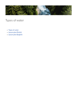 Types of Water