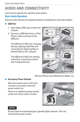 AUDIO and CONNECTIVITY AUDIO and CONNECTIVITY Learn How to Operate the Vehicle’S Audio System