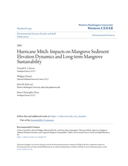 Hurricane Mitch: Impacts on Mangrove Sediment Elevation Dynamics and Long-Term Mangrove Sustainability Donald R