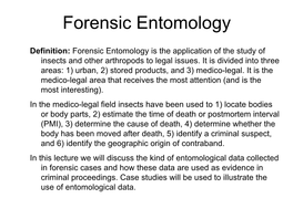 Forensic Entomology