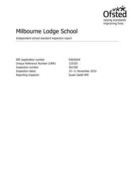 Milbourne Lodge School Independent School Standard Inspection Report