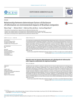 Relationship Between Determinant Factors of Disclosure of Information On