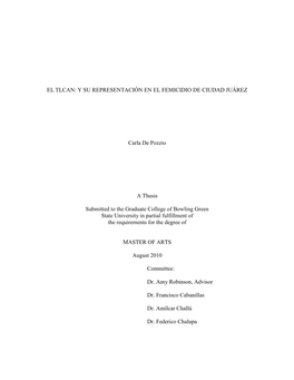 El Tlcan: Y Su Representación En El Femicidio De Ciudad Juárez