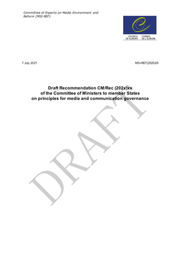 Draft Recommendation Principles for Media and Communication