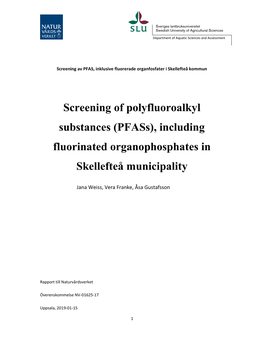 Screening of Polyfluoroalkyl Substances (Pfass), Including Fluorinated Organophosphates In