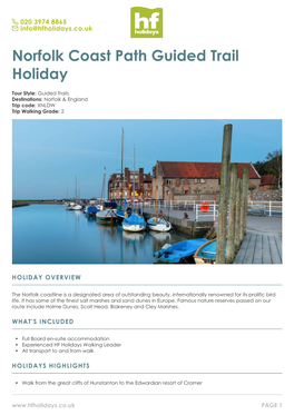 Norfolk Coast Path Guided Trail Holiday