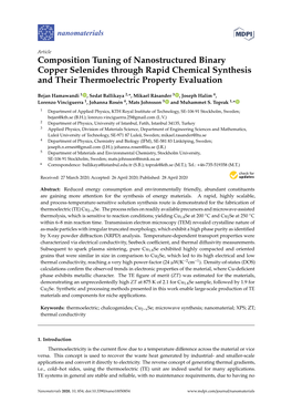 Composition Tuning of Nanostructured Binary Copper Selenides Through Rapid Chemical Synthesis and Their Thermoelectric Property Evaluation