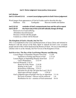 Joel 3 Divine Judgment: Know Justice, Know Peace