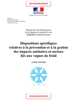 Dispositions Spécifiques Relatives À La Prévention Et À La Gestion Des Impacts Sanitaires Et Sociaux Liés Aux Vagues De Froid