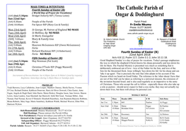 MASS TIMES & INTENTIONS Fourth Sunday of Easter (B) Sun 22Nd Apr