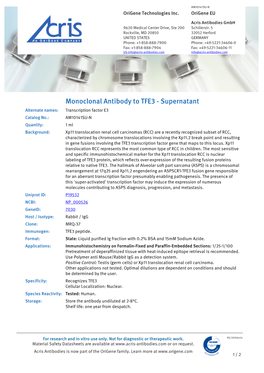 Monoclonal Antibody to TFE3