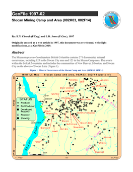 Geofile 1997-02 Slocan Mining Camp and Area (082K03, 082F14)