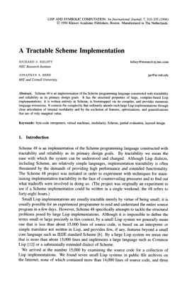 A Tractable Scheme Implementation