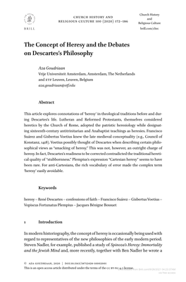 The Concept of Heresy and the Debates on Descartes's Philosophy
