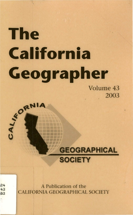 The California Geographer Volume 43 2003