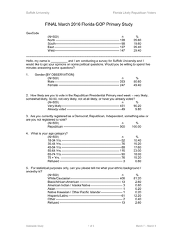 FINAL March 2016 Florida GOP Primary Study