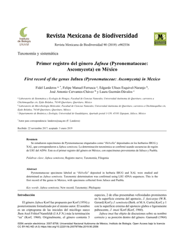 Primer Registro Del Género Jafnea (Pyronemataceae: Ascomycota) En México