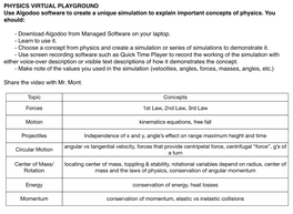 PHYSICS VIRTUAL PLAYGROUND Use Algodoo Software to Create a Unique Simulation to Explain Important Concepts of Physics