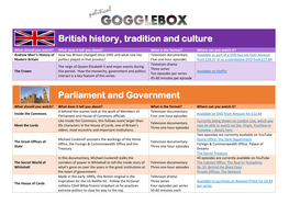 British History, Tradition and Culture Parliament and Government