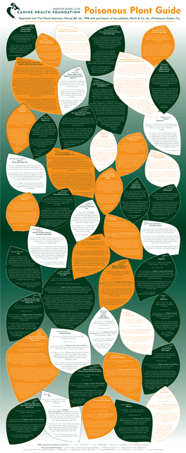 Poisonous Plant Guide Reprinted from the Merck Veterinary Manual, 8Th Ed., 1998, with Permission of the Publisher, Merck & Co., Inc.,Whitehouse Station, N.J