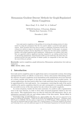 Riemannian Gradient Descent Methods for Graph-Regularized Matrix Completion