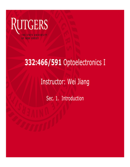 332:466/591 Optoelectronics I
