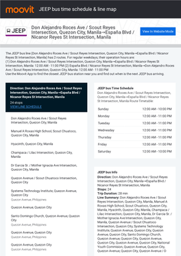 JEEP Bus Time Schedule & Line Route