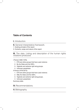 Table of Contents