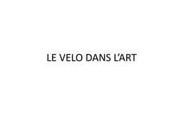 Le Velo Dans L'art