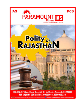 POLITY of RAJASTHAN an Introduction