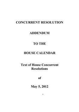 Concurrent Resolution Addendum to the House