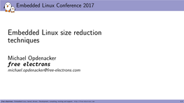 Embedded Linux Size Reduction Techniques