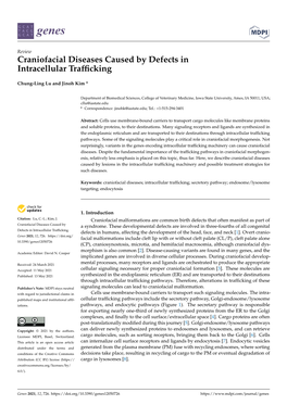 Craniofacial Diseases Caused by Defects in Intracellular Trafficking