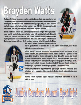 JR Condors Alumni Spotlight.Pub