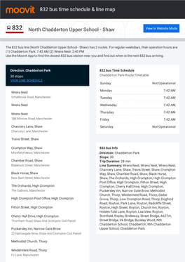 832 Bus Time Schedule & Line Route