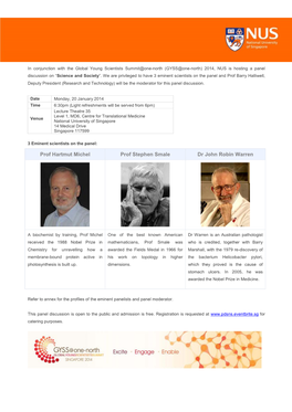 Prof Hartmut Michel Prof Stephen Smale Dr John Robin Warren