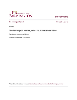 The Farmington Normal, Vol.4 : No.1 : December 1904