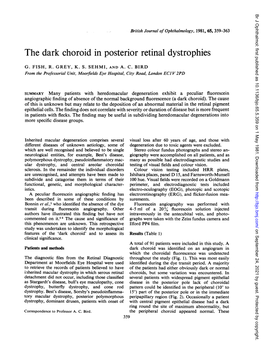 The Dark Choroid in Posterior Retinal Dystrophies