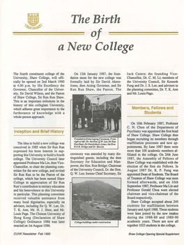 The Birth a New College