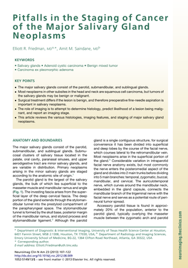 Major Salivary Gland Neoplasms