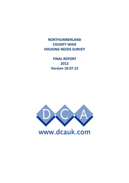 Northumberland County Wide Housing Needs Survey 2012