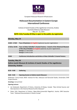 Holocaust Documentation in Eastern Europe International Conference