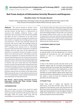 Red Team Analysis of Information Security Measures and Response