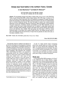 Grizzly Bear Food Habits in the Northern Yukon, Canada