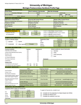 University of Michigan-Ann Arbor 2014-15 Final