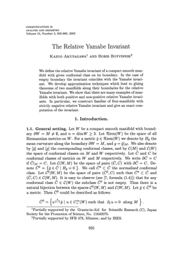The Relative Yamabe Invariant